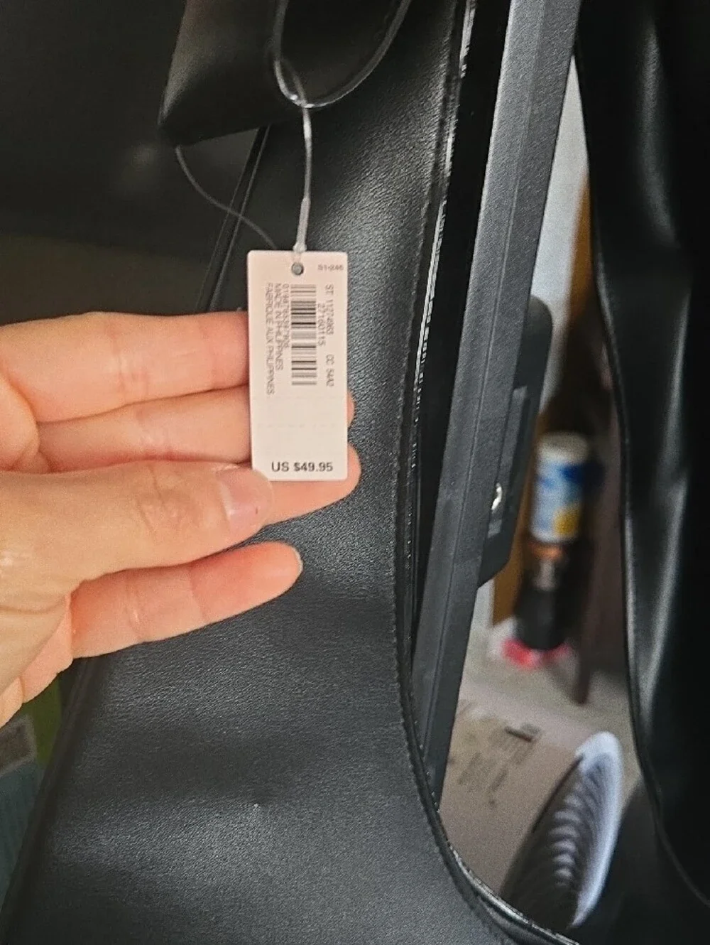 Victoria's Secret Black Leather Messenger Bag with Gold Logo